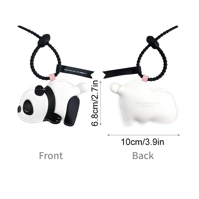 

1PC Keychain Bag Accessories Pendant Cute Leather Cartoon Bubble Blowing Creative Panda Animal Key Chain білий