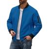 Winter New Men's Waffle Solid Color Cardigan Pocket Zipper Thickened Stand Coats Collar Jacket