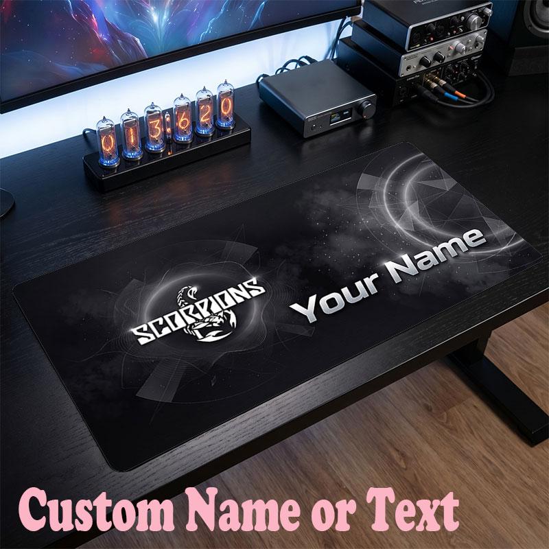 Scorpions Customized Name Text Mouse Pad, Large Desk Mouse Mat Personalized Home Office Present