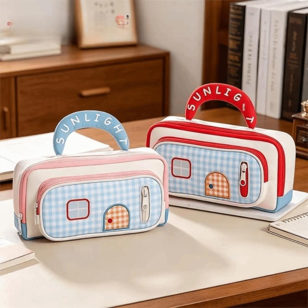 Large Capacity Pencil Case House Design Pen Bag Fashion Pencil Pouch School Supplies