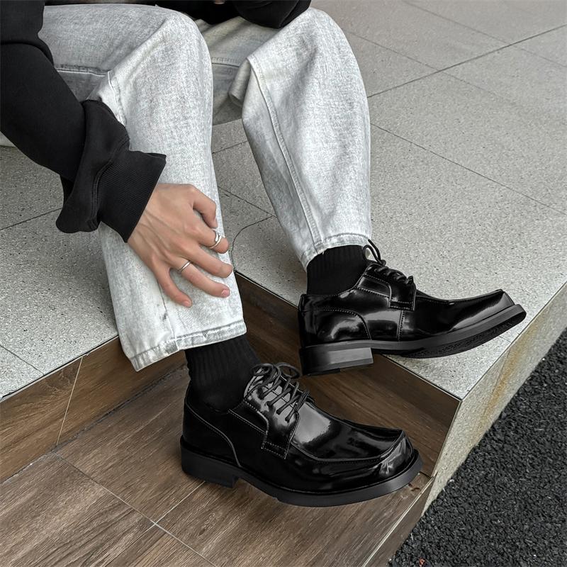 Fashion 2025 Men Business Leather Shoes Attire Cowhide Height Increasing Commuting Shoes Men British Suits Groom Wedding Party Shoes