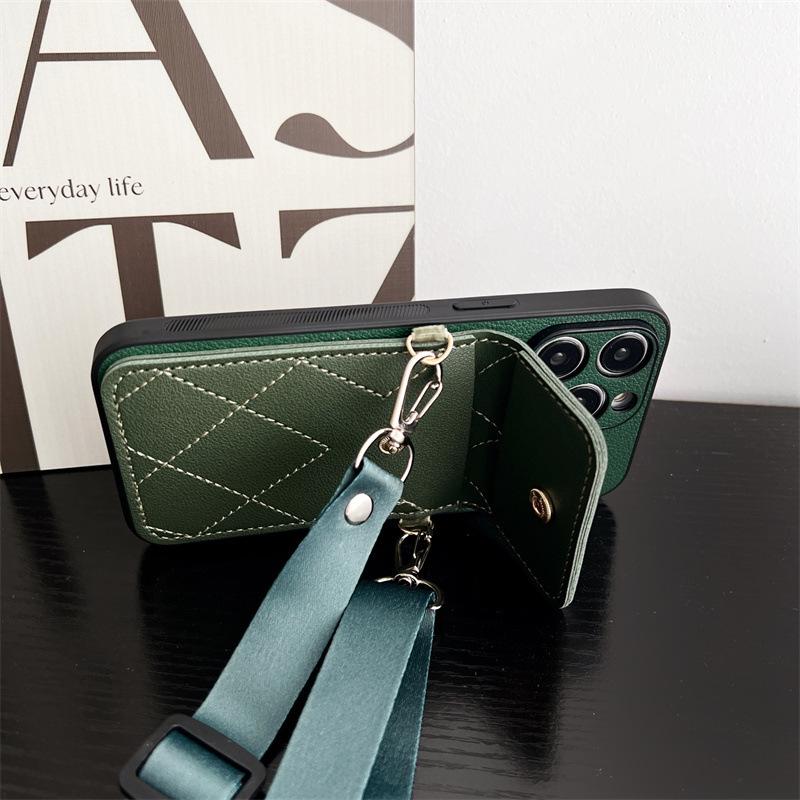 iPhone 17 Pro/16 Pro Max/14/13 Crossbody Hülle mit Kartenfächern & Riemen