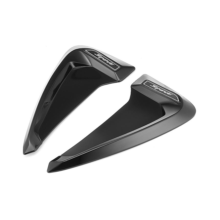 2x Glossy Black Car Air Flow Fender Side Vent Decoration Sticker ABS Sport Style