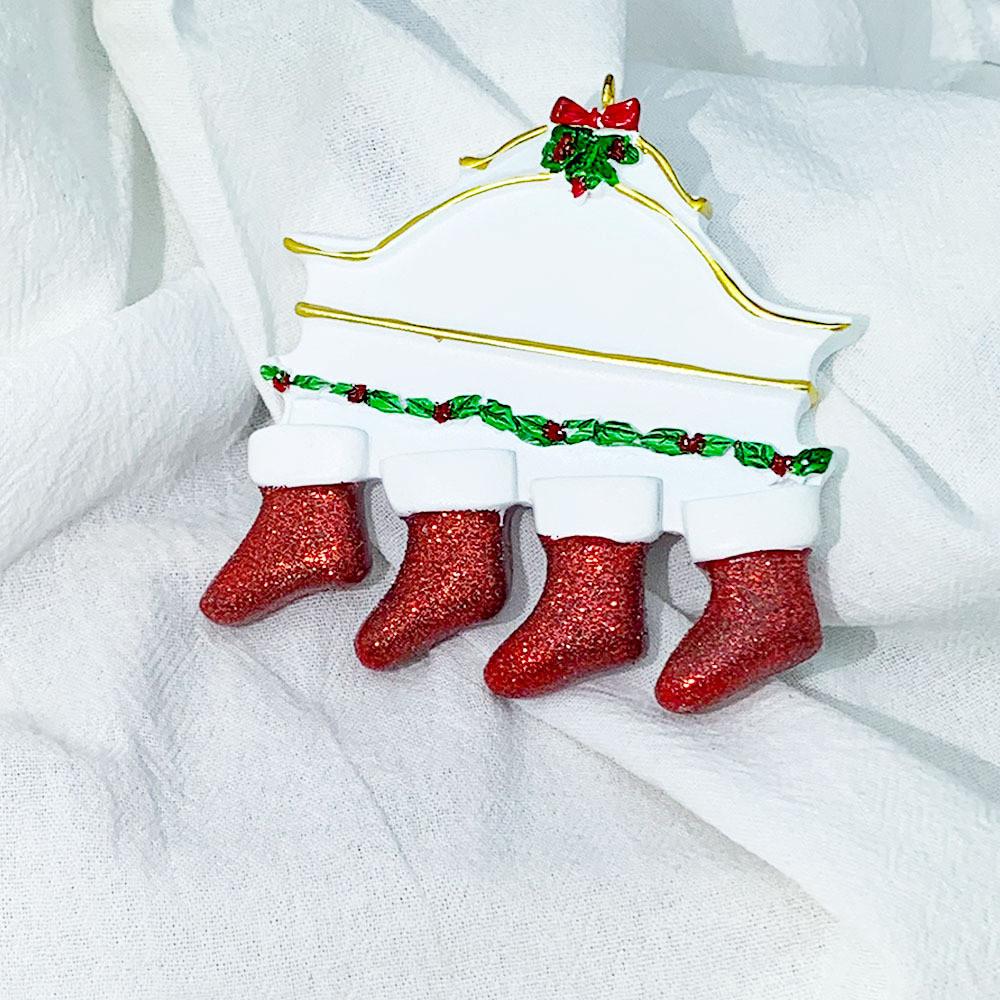 Christmas Resin Creative Stockings Family Nameplate Diy Christmas Ornament For Decor Home