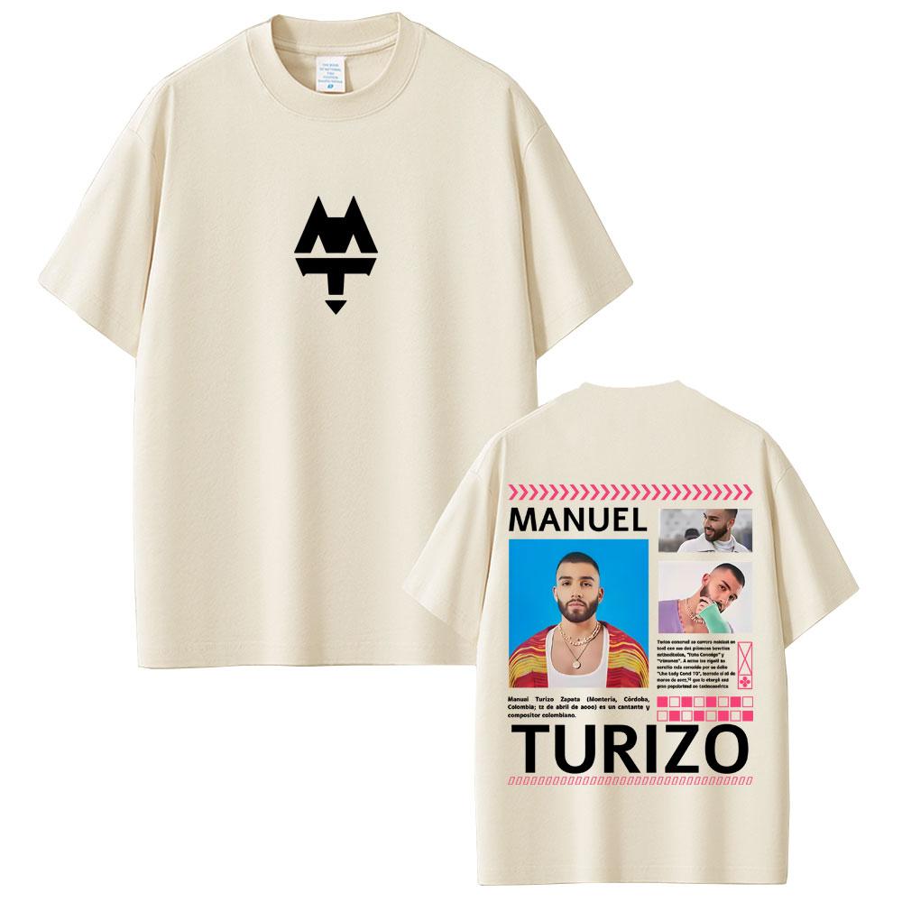 Rapper Manuel Turizo Graphic T Shirt Men Women Clothing Hip Hop Fashion Pop Music Tshirts Mens Casual Cotton Vintage Tshirt