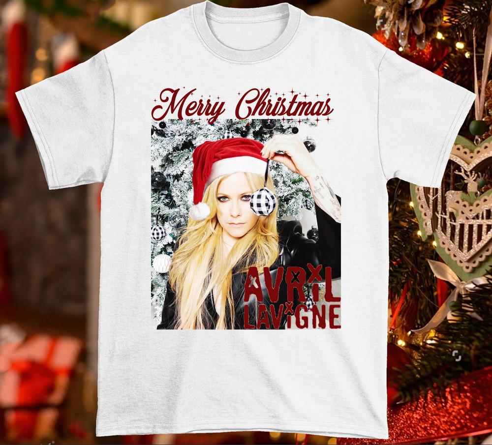 Hot Merry Christmas Avril Lavigne Cotton Full Size S To 4XL Shirt PP1091