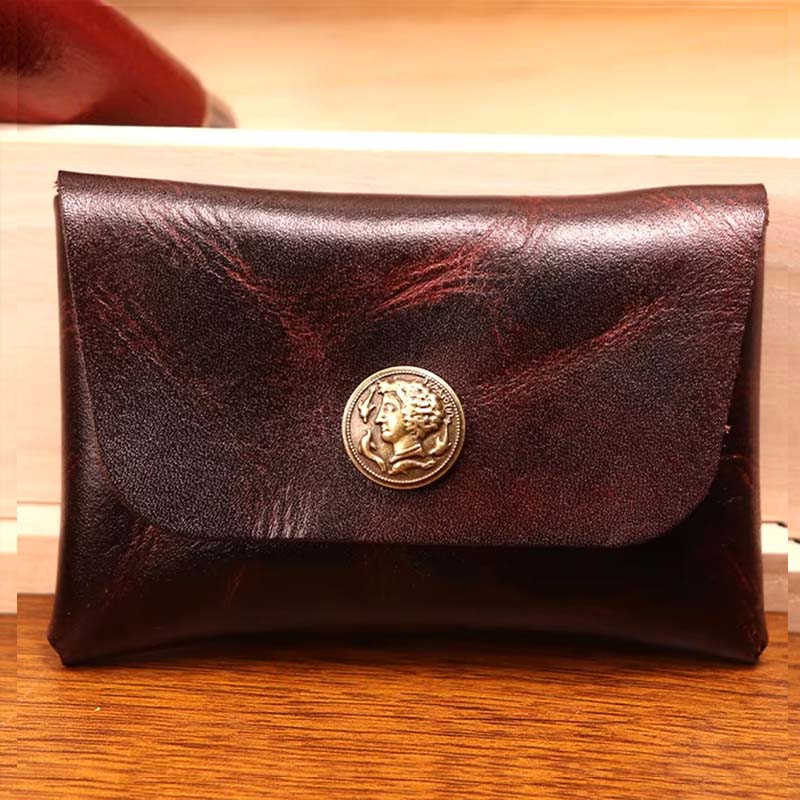 Кошелек ручной работы из кожи для монет — фото 3