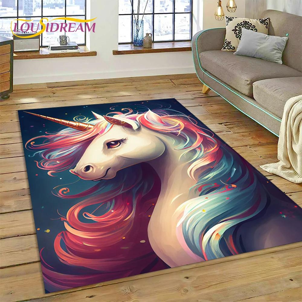 Uroczy jednorożec dziewczyna prezent kreskówka dywan dywanik do domu salon sypialnia sofa wycieraczka dekoracja, dzieci plac zabaw dywan antypoślizgowa mata podłogowa