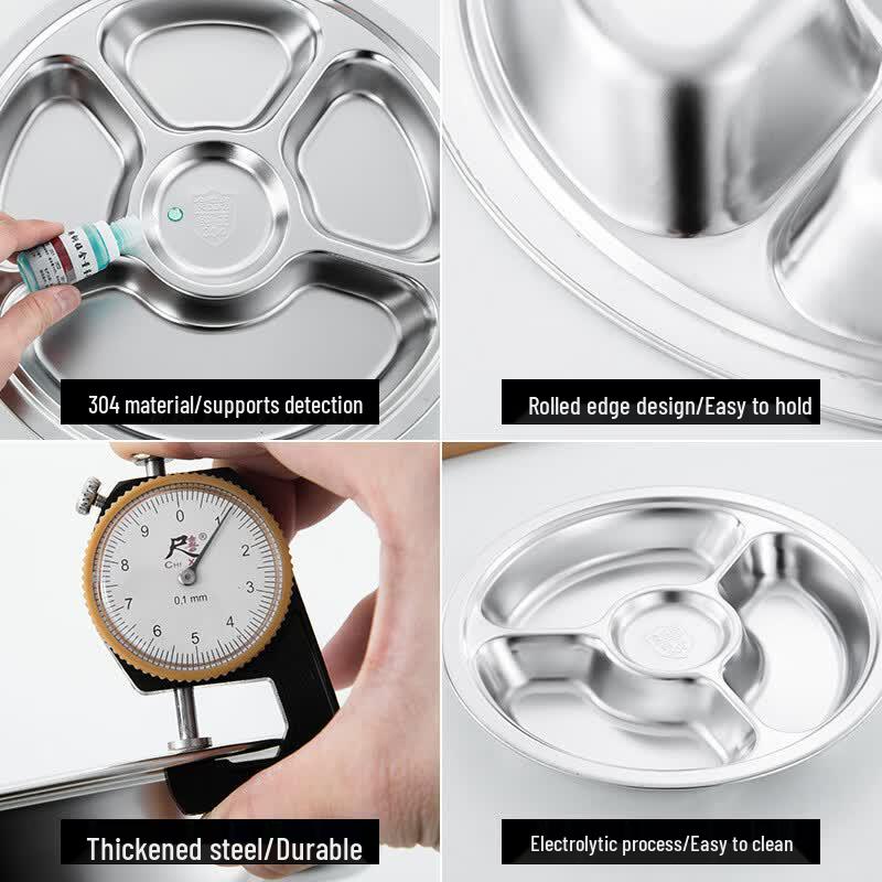 Lijia Stainless Steel Divided Round Dinner Plate