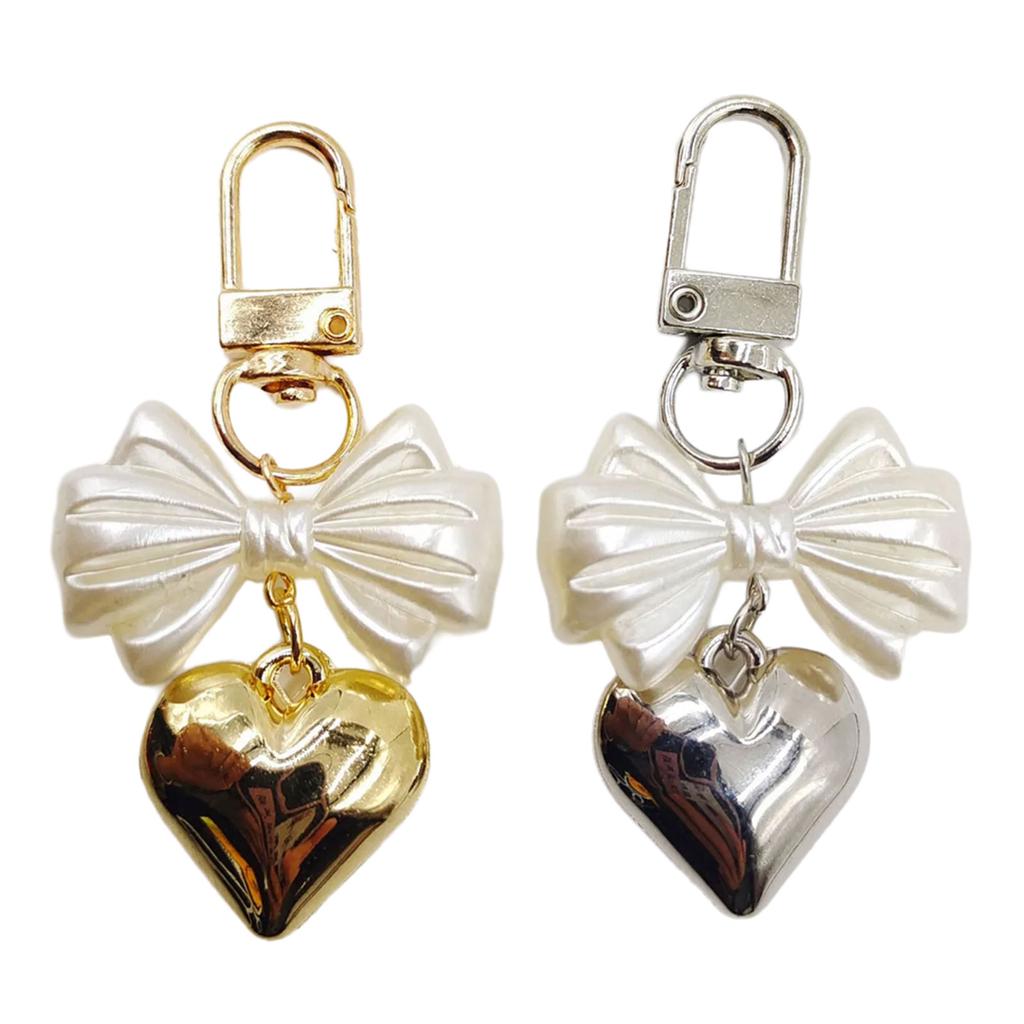 Přívěsek na klíče s přívěskem srdce Bowknot Přívěsek na telefon Odnímatelný přívěsek na telefon Ručně vyráběný přívěsek na klíče Stylový šperk pro tašku na peněženku