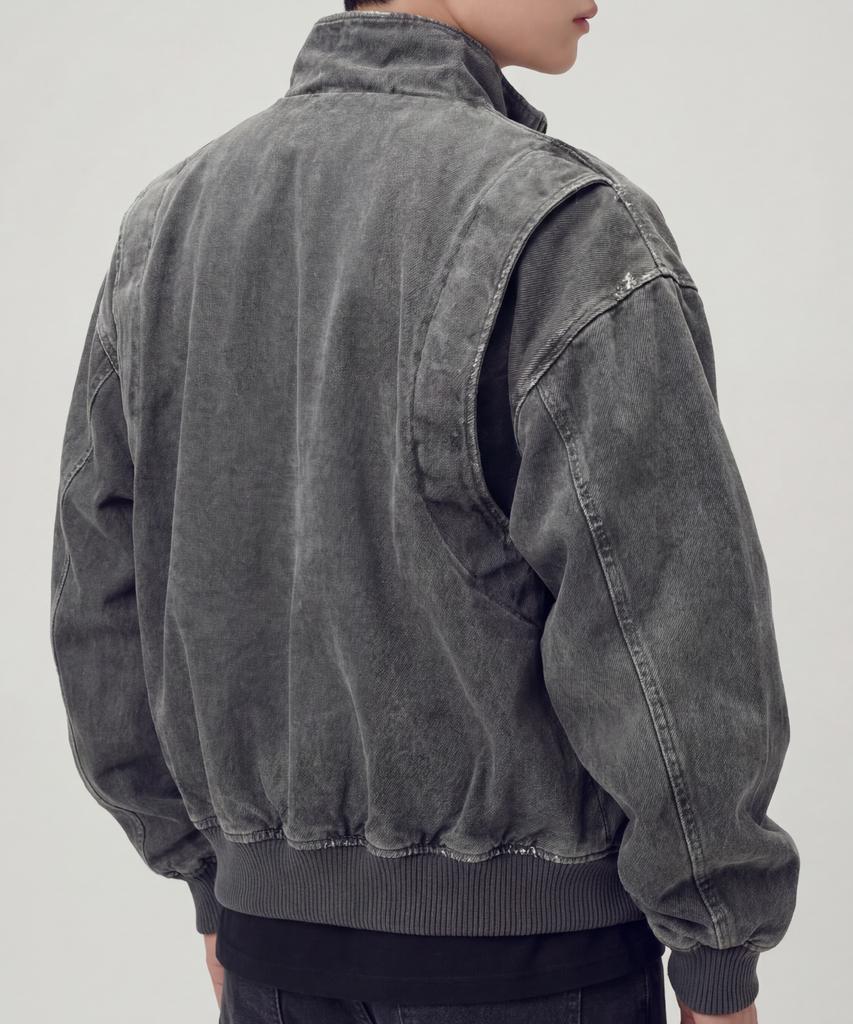 Demaden Stone Washed Volume Blouson Black