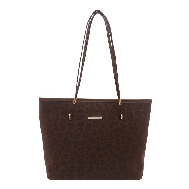 

spring new retro foreign style leopard print commuting trend large capacity casual versatile bucket bag underarm bag