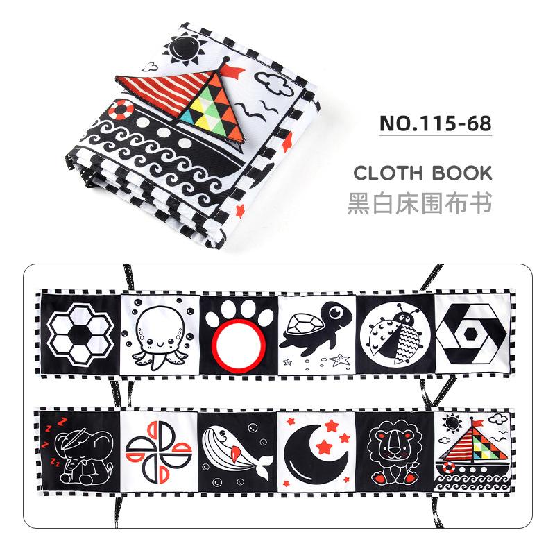 115 Series Infant Early Education Double-Sided Color Bed Circumference Pendant Cognitive Shape Animal Baby Cloth Book Bed Circumference Bb Device