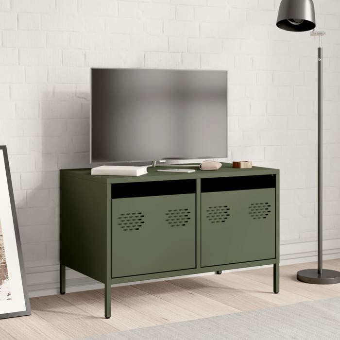 VidaXL TV Cabinet Olive Green 68x39x43.5 Cm Cold-rolled Steel, TV Stand, TV Buffet, Hi-fi Cabinet, TV Bench, Cabinet In 851236