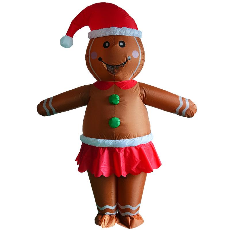 Costume gonfiabile di Babbo Natale, pupazzo di neve e renna di Halloween - Vestito Albero di Natale e omino pan di zenzero