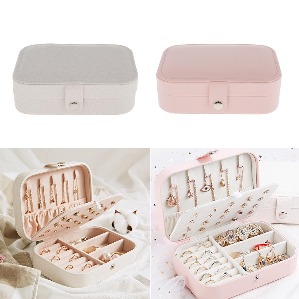 Confezione Da 2 Mini Portagioie Da Viaggio In Similpelle Impermeabile – Piccoli Organizer Porta Gioielli Porta Gioielli Portatili Per Donne E Ragazze