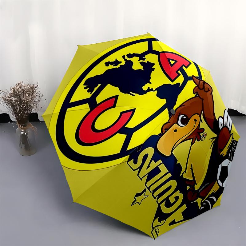 Club América Eagle Logo Automatic Opening Folding Umbrella - 8 Bone Iron Frame, Suitable for Fans and Daily Use, Perfect Festival Gift010413