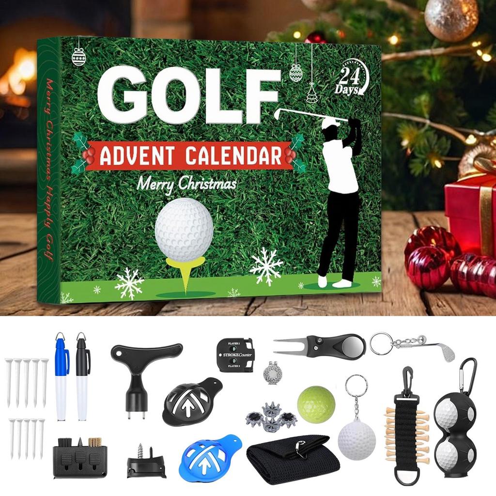 Christmas Calendar Countdown Christmas Countdown Decor 24 Boxes Golf Advent Calendar Accessory Set Holiday