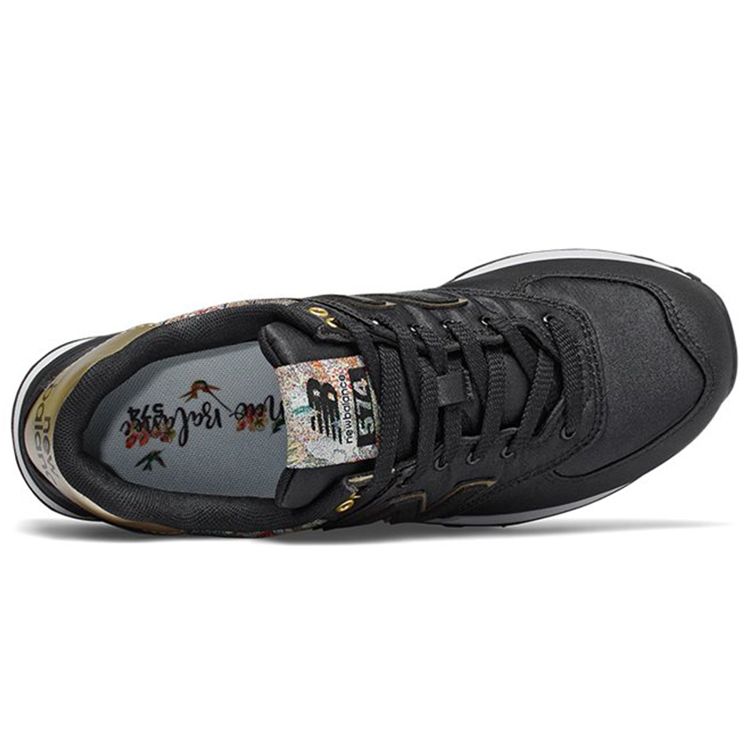 New Balance Nb 574 Classic Trend Fabric Synthetic Leather Low Top Marathon Running Shoes Women sneaker Black Gold WL574SNC