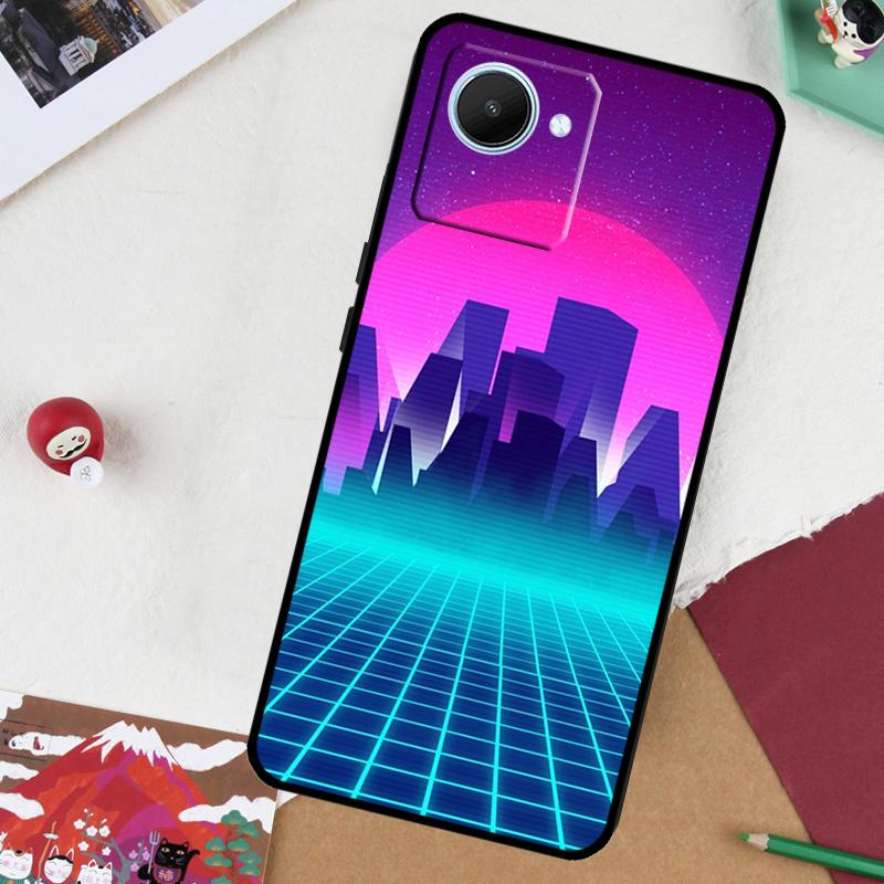 Synthwave 80er Retro Neon vaporwave Für Realme GT 7 Pro GT 6 5 6T 10 11 12 13 14 Pro Plus C61 C53 C51 C21Y C25S C75 C55 C67 Hülle