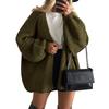Women's Fashion Solid Color Coats Long Sleeved Knitted Casual Cardigan Sweater Jacket