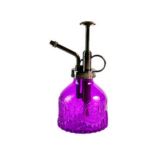Retro Embossed Glass Spray Bottle – Small Pressure Watering Can for Garden & Home Flowers