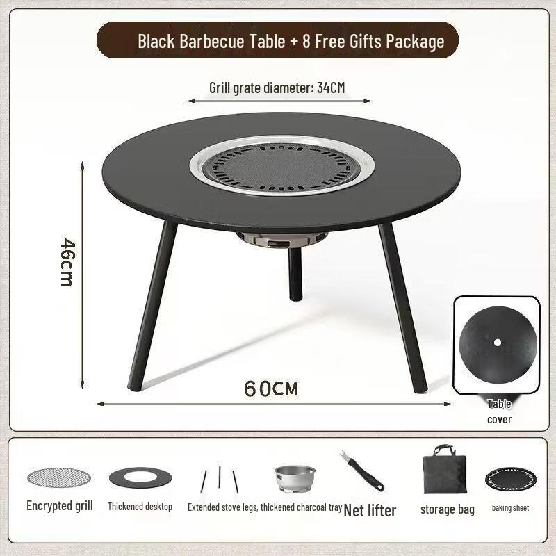 ZISIZ Outdoor Fire Pit Tea & BBQ Table One Size