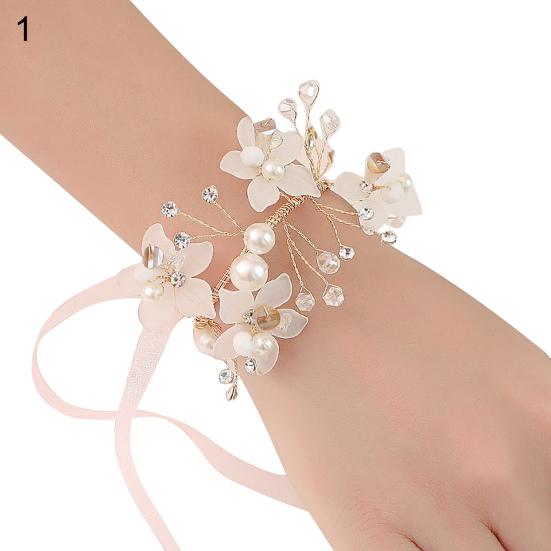 Wrist Corsage Elegant Comfortable Touch Anti-Wear Bride Bridesmaid Wrist Corsage Flower Bracelet for Wedding Engagement