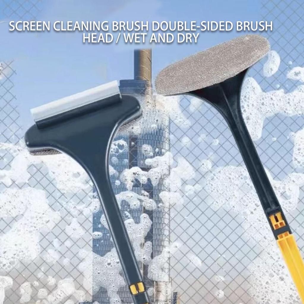 Window Screen Cleaning Brush Glass Scraping Brush for Home 2-in-1 Kitchen Screen Cleaner Tool Mirror Stain Removal Supplies Tool
