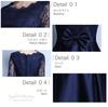 EightSTAR Party Wedding Midi Piano Recital Navy Size Dress Dress, Dress, Knee-Length, Length, Ribbon, Sleeves, Lace, A-Line, Dress, See-Through,