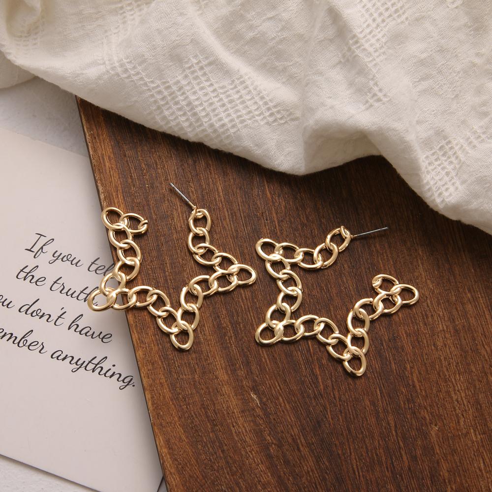 Простые креативные ретро преувеличенные полые круглые серьги-цепочки, женские индивидуальные геометрические серьги для девочек