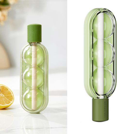 2-in-1 Silicone Popsicle & Ice Ball Mold DIY Treat Maker with Built-in Straws BPA-Free Ice Cube Tray for Cocktails Desserts Kids Snacks