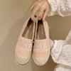 Fisherman shoes women's new embroidered letters shallow mouth single shoes summer outer canvas shoes