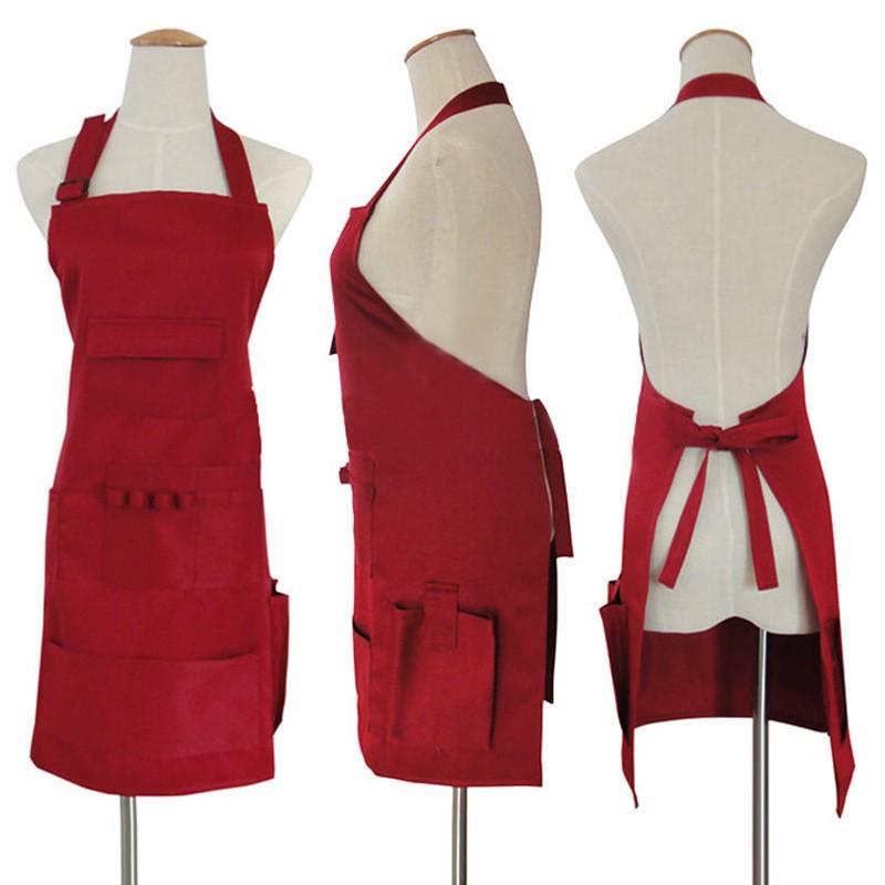 Korean Style Multi-Pocket Halter Apron for Hairdressing & Makeup Artists