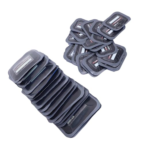Qiilu Tire Patch Kit, Heavy-Duty Radial Repair Patches for Cars, Trucks, Buses, Tractors, Emergency Puncture Repair Tool, 40 Pieces of Rubber Patches