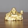 Brass Maitreya Buddha Figurine Home Office Big Belly Yuanbao Maitreya Desktop Mini Small Buddha Statue Decoration Craft