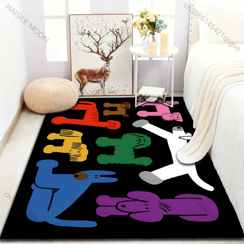 Cartoon Dog Art Print Carpet for Living Room Bedroom Bedside Sofa Floor Mat Modern Home Decor Aisle Corridor Area Rug