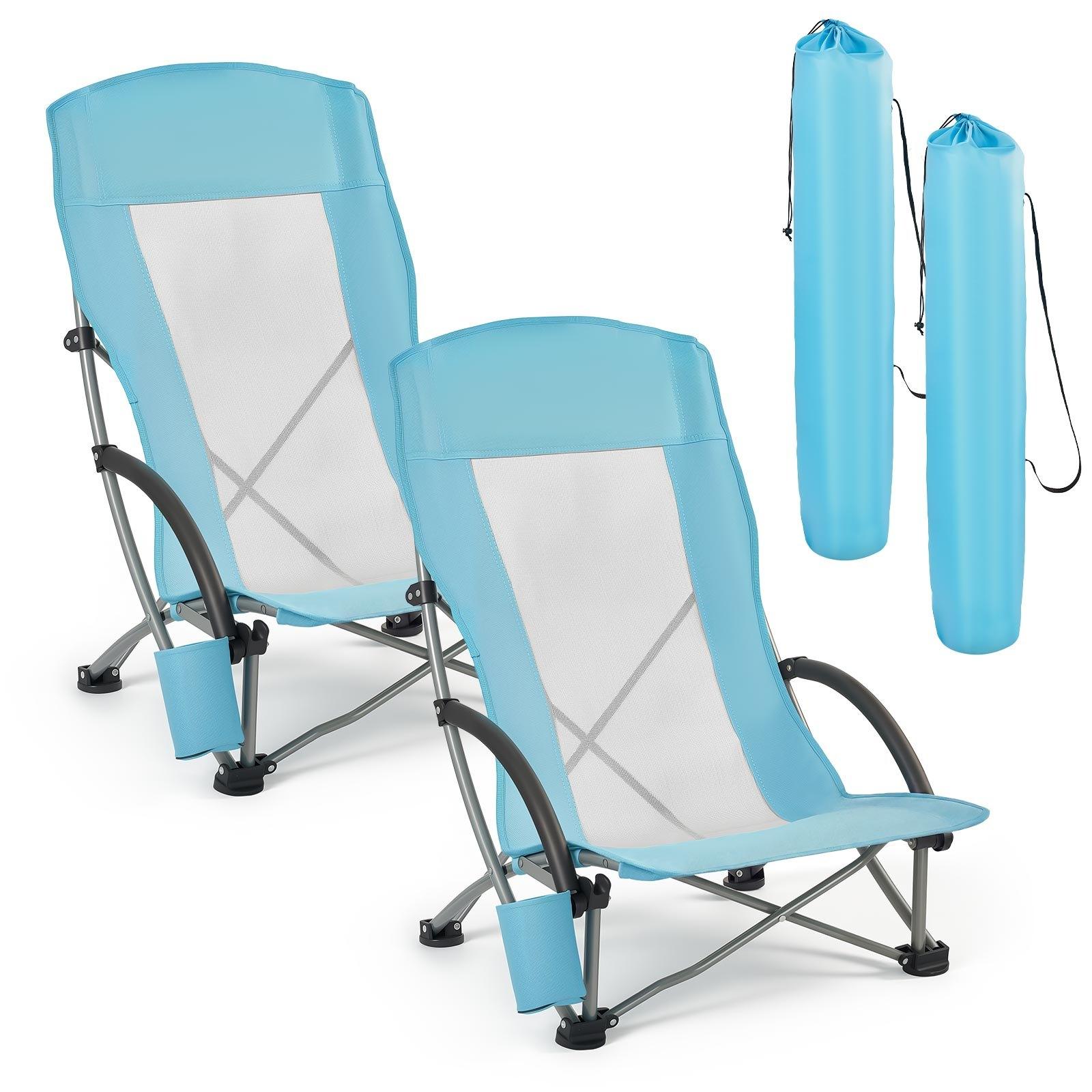 VEVOR Folding Beach Chair, High Back