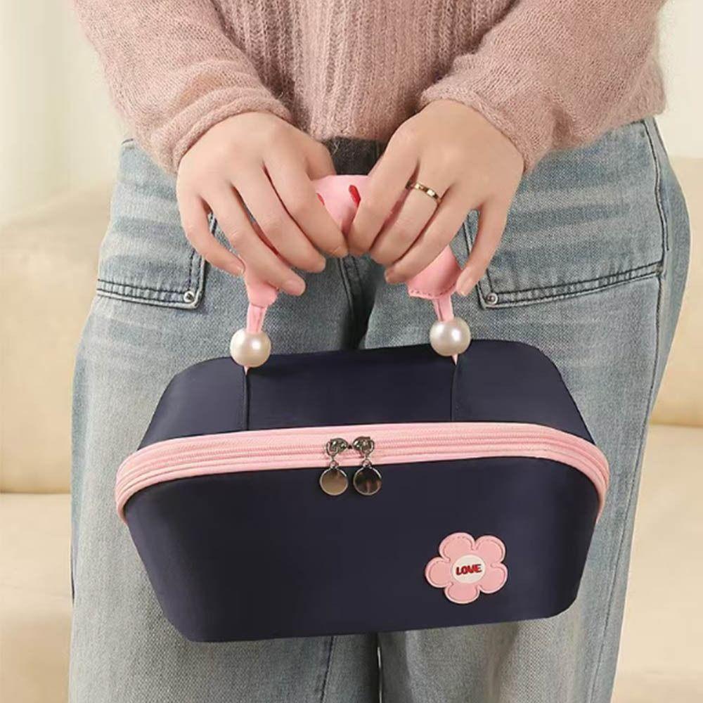 Large Capacity Cloud Pillow Makeup Bag Pearl Wash Bag Portable Handheld Cosmetic Bag Travel