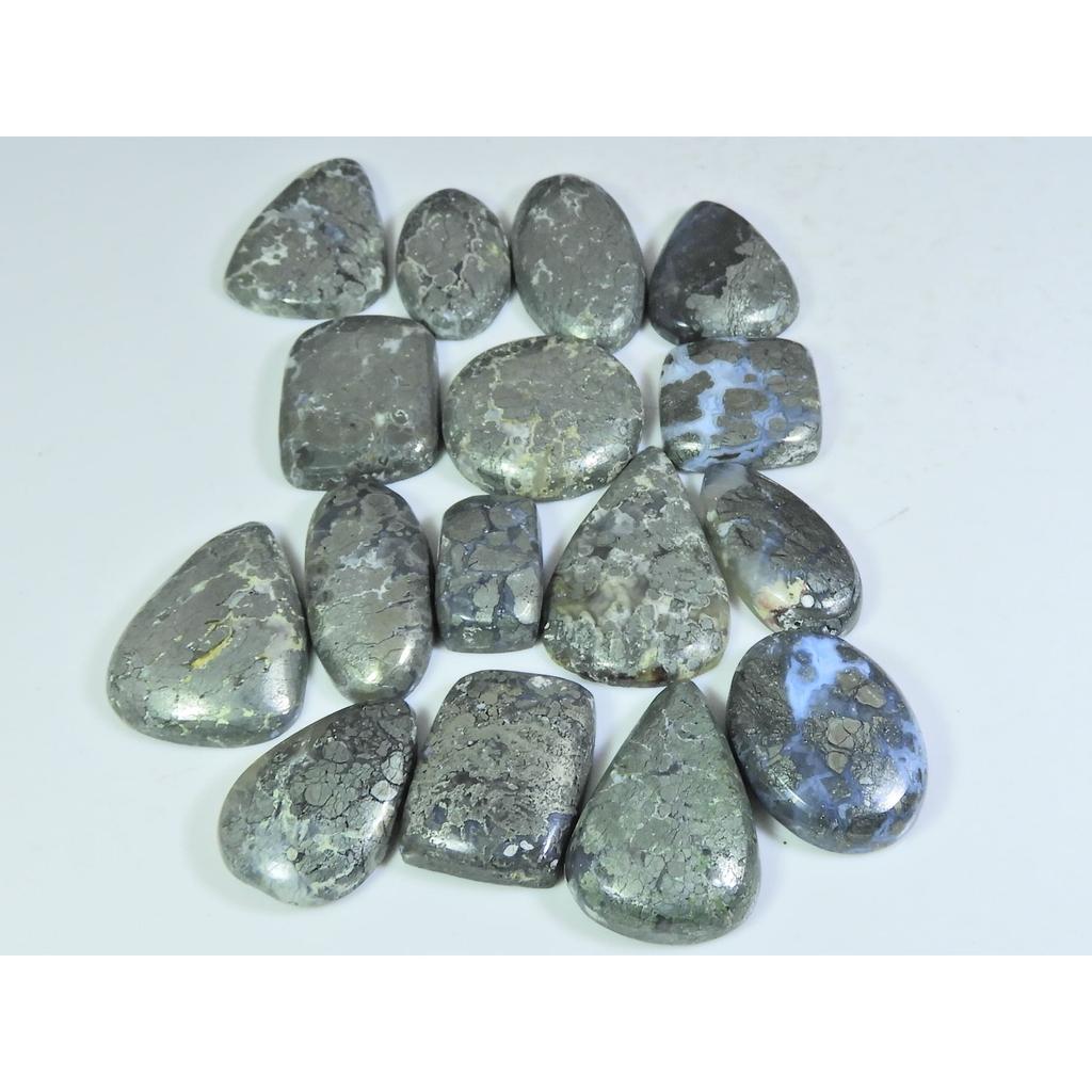 439Cts. Natural Marcasite Mix Shape Cabochon Loose Gemstone 16Pcs Lot C-324