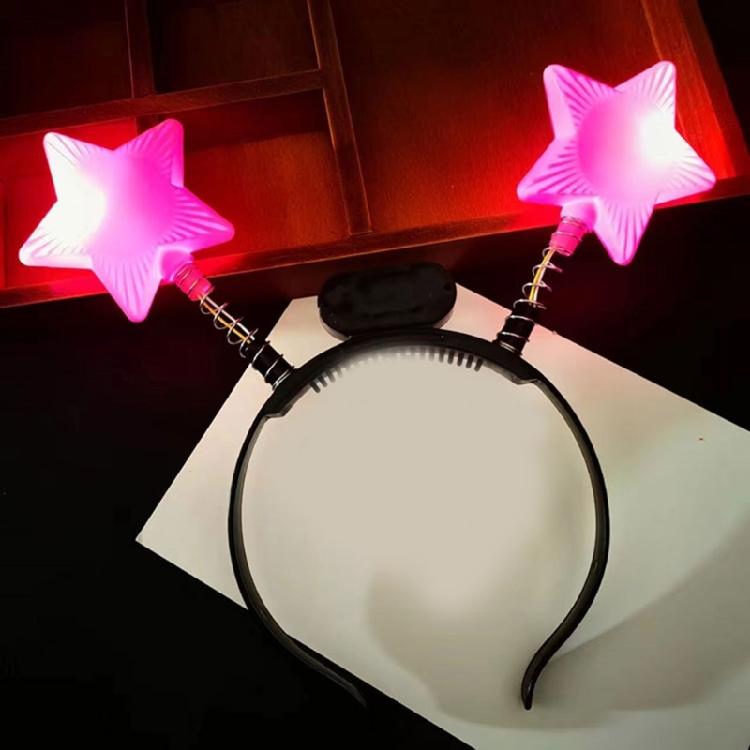 New Year Star Fashionable Head Hoop Glowing Hair Ornament Glowing Hair Styling Tool for Children Adults Photo Props
