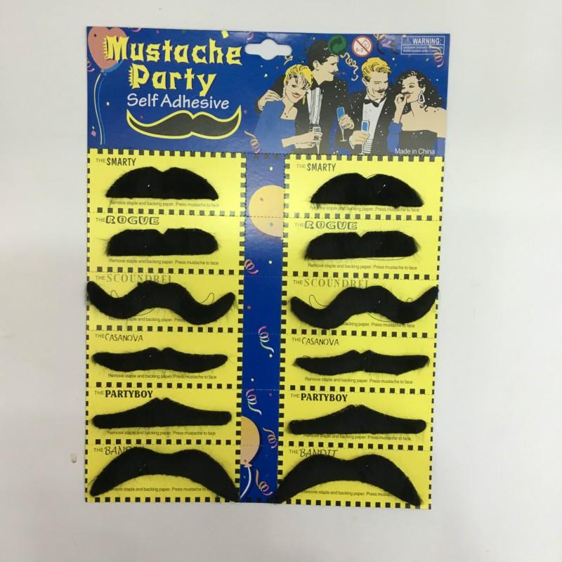 Funny Fake Mustache Set Costume Party Cosplay Halloween Facial Hair Accessories Men Women Kids