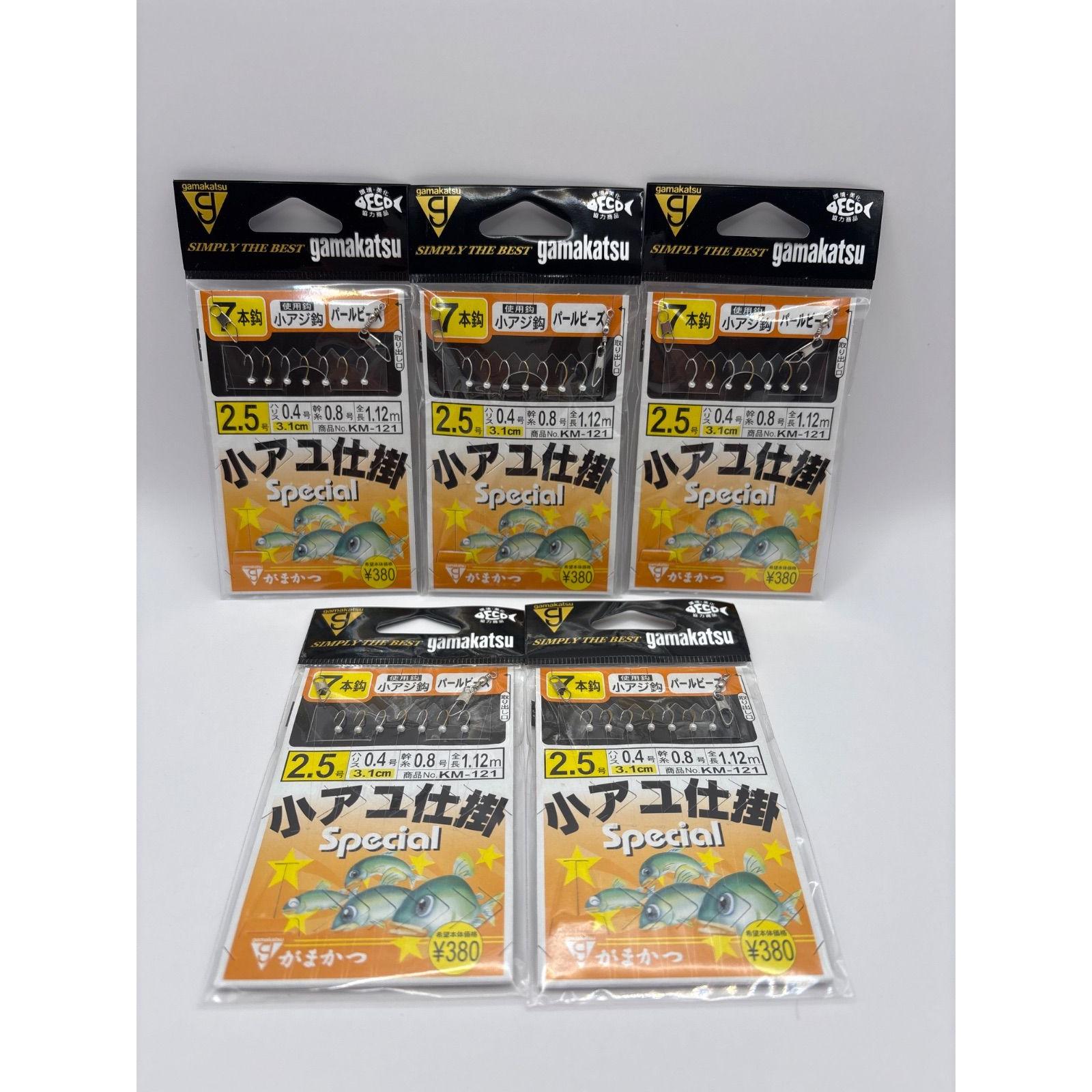 Used Set of 5 Gamakatsu KM-121 Small sweetfish device Small horse mackerel Platinum 7P beads No. 2.5