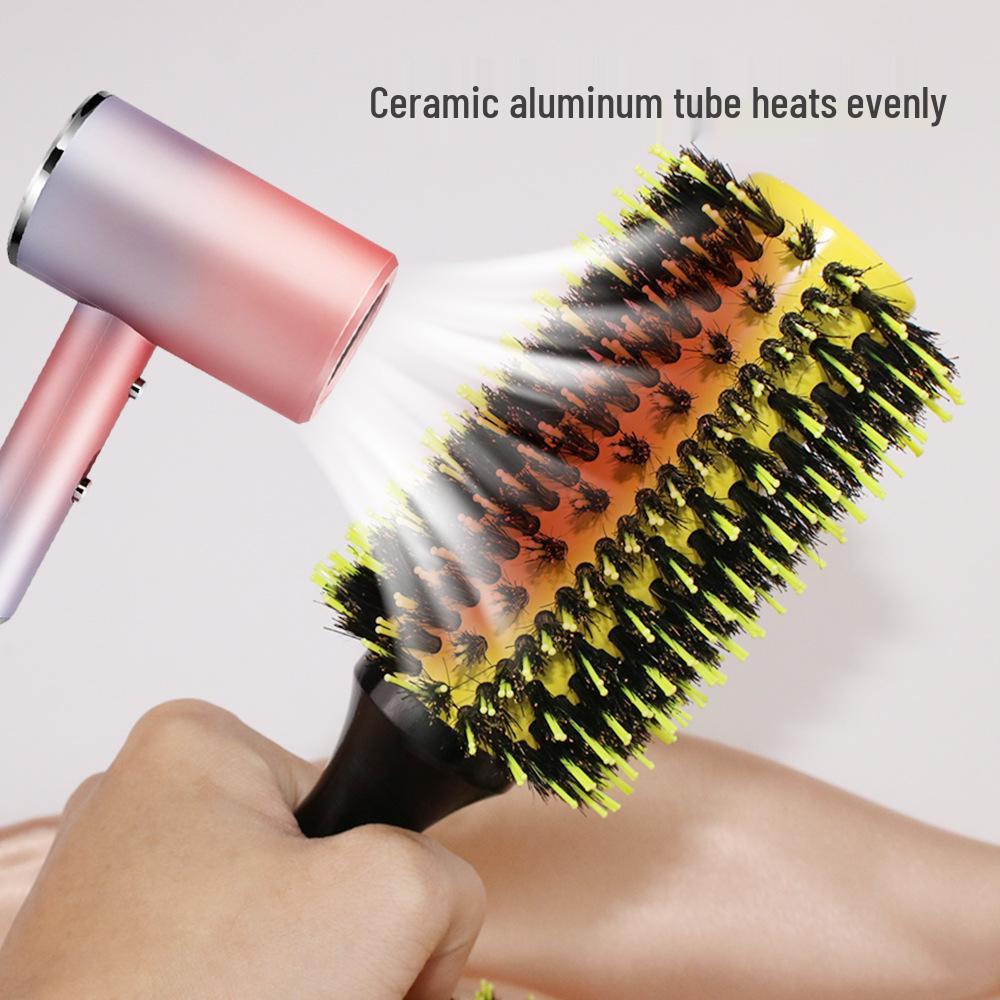 Boar Bristle Aluminum Tube Nylon Round Brush - Brazilian Style Hair Styling Comb