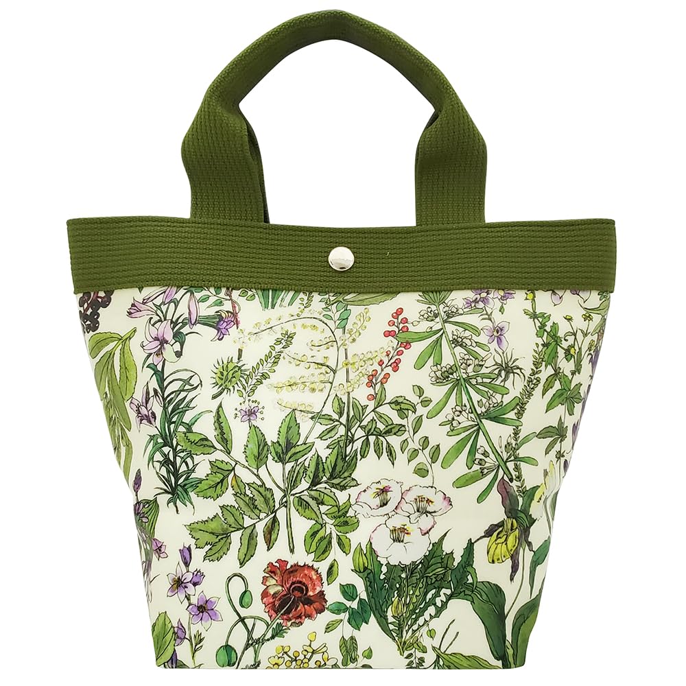 

Cyalel Yahata Small Tote Lunch Floral Botanical Garden Made in Japan Women s Bag, Stylish, Lightweight, Wide-Depth Bag, Print, Green,