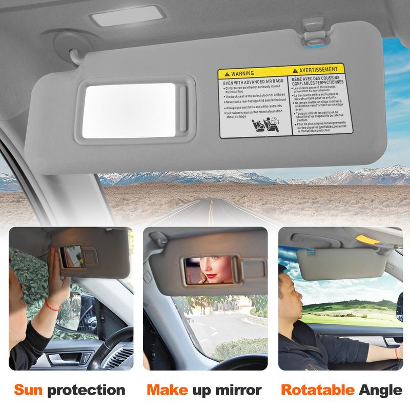 Car Sun Visor Fit For Toyota Highlander 2008-2013 with Vanity Mirror Cover Plate for Blocking Sunlight 74320-48500-B0