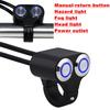 Universal 7/8" 22mm Aluminum Alloy Motorcycle Handlebar Switch Headlight Hazard Fog Light ON/OFF Blue LED Manual-return