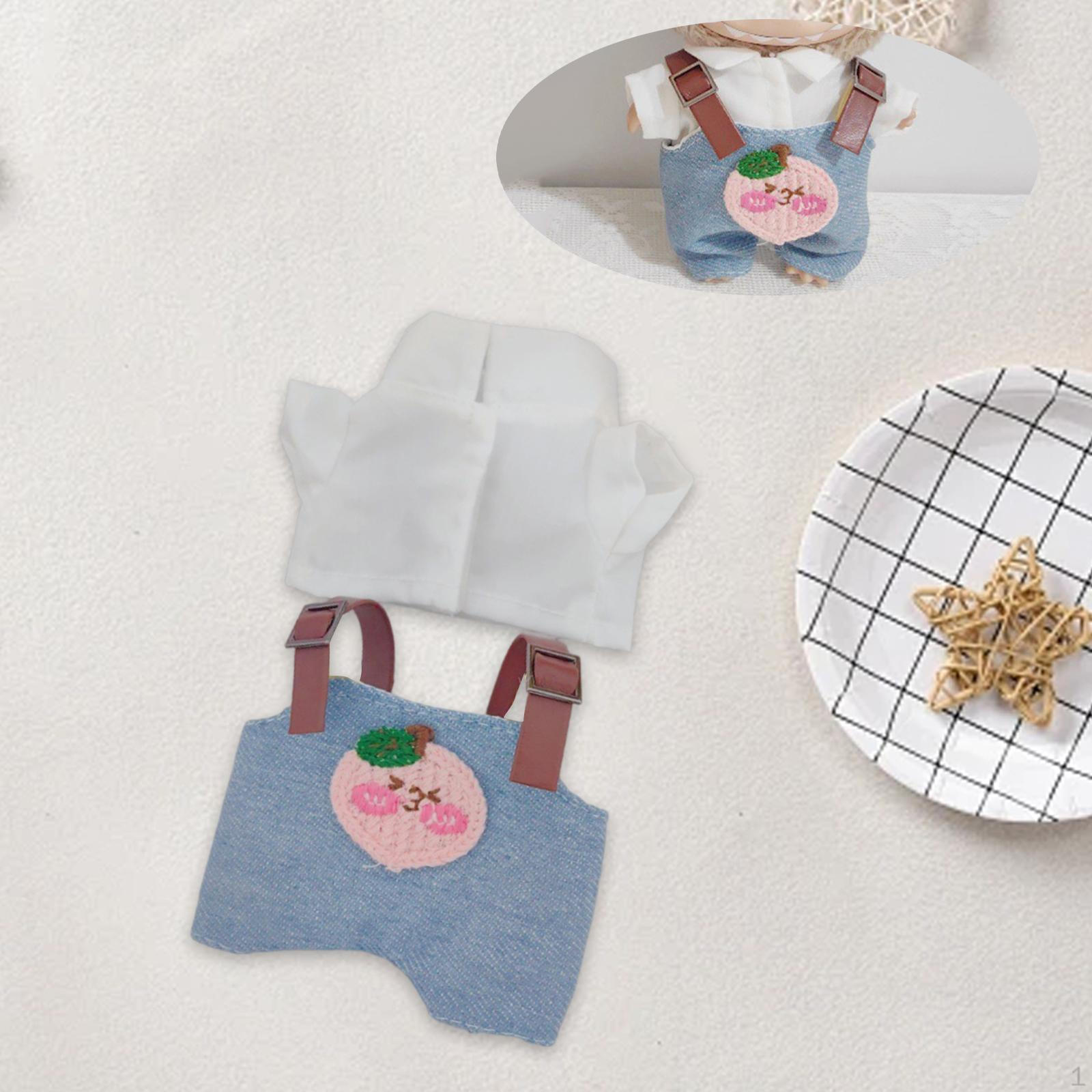 

15см 17см набор кукольных нарядов для плюшевых игрушек, аксессуары для переодевания и реквизит peach overalls set