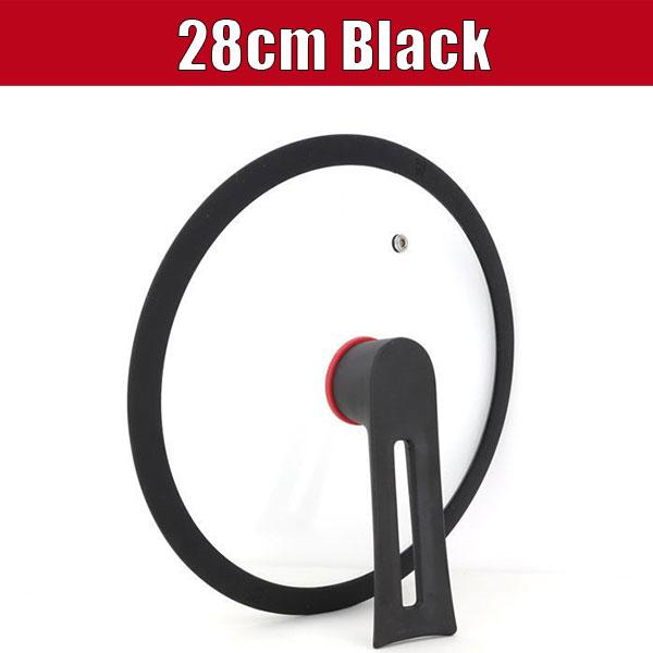 24-32cm Universal Pot Pan Covers Vertical Stand Pot Lids Silicone Replacement Pan Lid Glass Top Cover for Skillet Pot Frying Pan