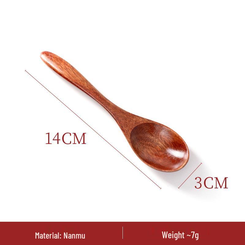 Solid Wood Multi-Purpose Spoon: Small Spoon for Tea, Salt, Seasoning, Rice, Soup, Coffee, and Desserts.